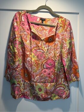100% Silk Blouse Talbots (sku ShR)